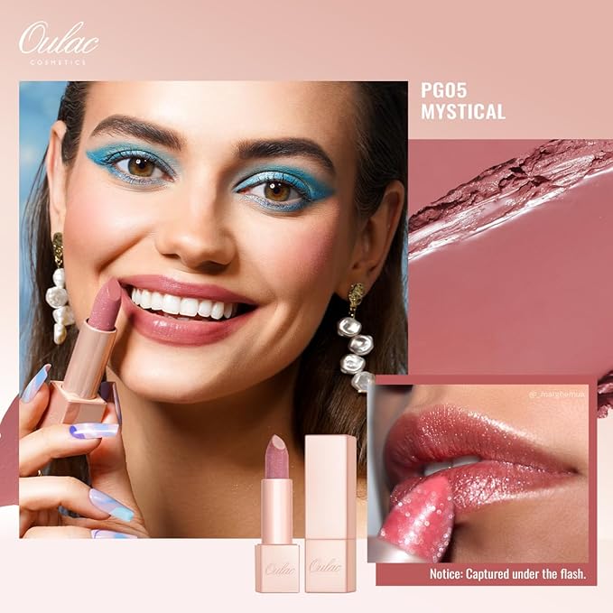 Oulac Lipstick & Lipliner Set 3PCS High Impact Lipcolor with Moisturizing Formula, Vegan Beauty, Full-Coverage Lip Color, Gift Lipstick for Women, 04+PG05+PG10