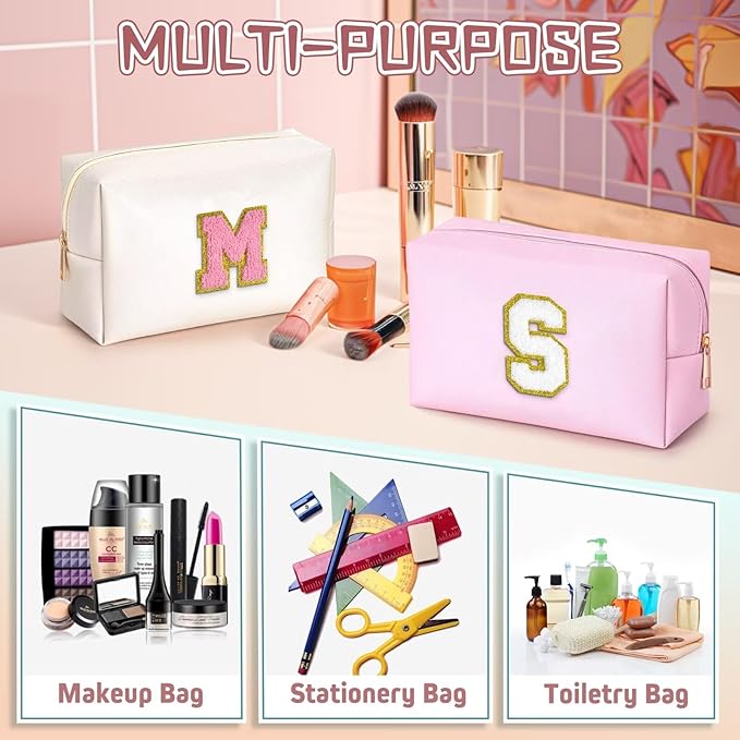 TOPEAST Travel Makeup Bag for Women, Cosmetic Bag Travel Toiletry Bag Birthday Travel Gifts for Women (Pearly White M)