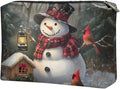 COEQINE Floral Makeup Bags for Women Leather Snowman Purse Cosmetic Organizer Bag Waterproof Portable Pouch with Zipper Portable Soft Leather Pouch Cell Phone Case for Holiday Birthday Christmas Gifts