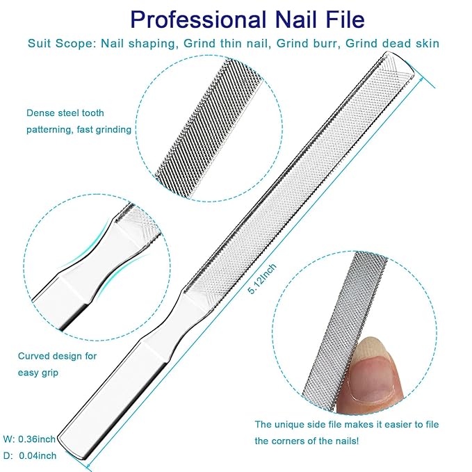 Toe Nail Clippers for Ingrown & Thick Toenails, 6PCS Professional Ingrown Toenail Removal Kit and Nail File & Toenail Lifter Pedicure Tools Kit for Seniors Gifts, Long Handle for Men