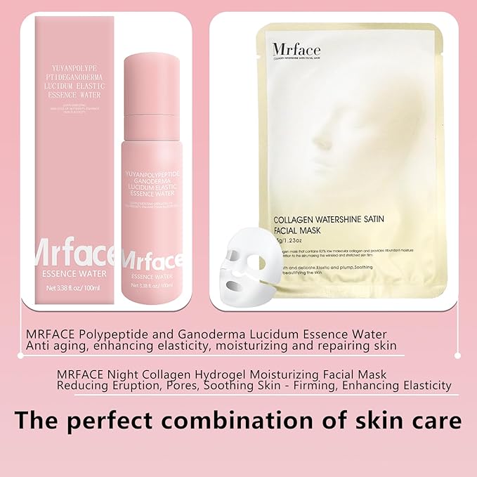 MRFACE Polypeptide and Ganoderma Lucidum Essence Water, Anti-Aging Facial Serum, Skin Repair Moisturizer with Enhanced Elasticity, 3.38 fl oz