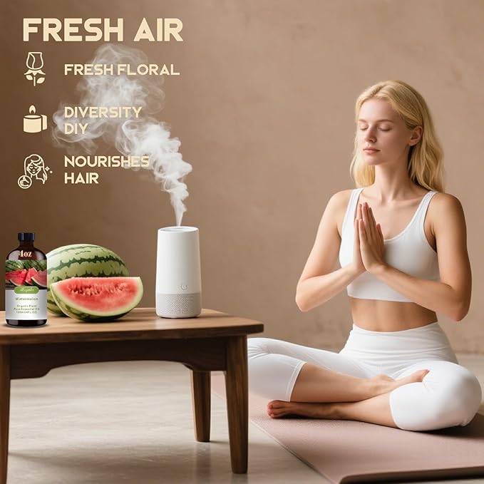 Watermelon Fragrance Oil-Watermelon Essential Oil 4.33oz (130ml)-100% Pure Natural Scent for Diffusers, Candles, Soap Making & Aromatherapy-Relaxing Home & Gift Essential Oil for Bath, Massage