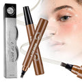 Microblading Eyebrow Pen, Waterproof Four-tip Beard and Eyebrow Pen, Liquid Eyebrow Pencil, Long-Lasting Natural Magic Eyebrow Makeup Fine Stroke Contouring Pencil (Brown)
