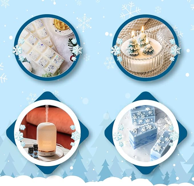 Winter Essential Oil for Diffusers Home, Holiday Fragrance Oils Set, Scented Oil Gift Set for Candle Soap Making - Christmas Wreath, Gingerbread, Mistletoe, Peppermint, Cinnamon, Hot Chocolate
