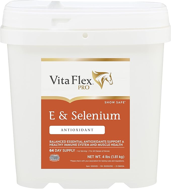 Vita Flex Pro E and Horse Selenium Supplement, Balanced Essential Antioxidants, 4 Pound, 64-Day Supply