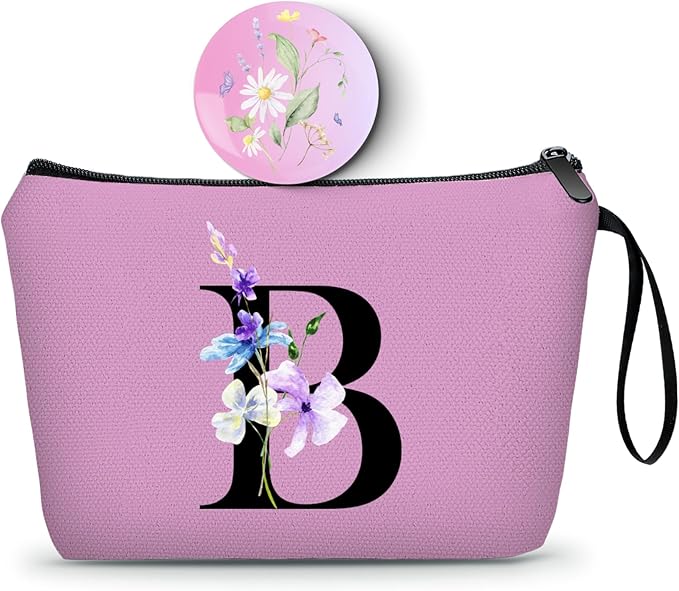 Birthday Inspirational Bridesmaid Proposal Team Small Gifts for Women Mom Aunt Teacher Sister Coworkers Makeup Cosmetic Bag Travel with Mirror Mothers Day Christmas Graduation B