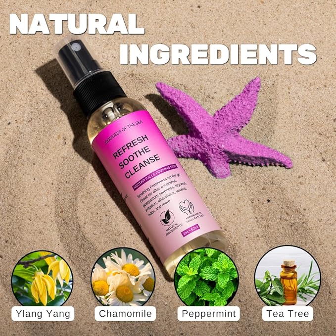 Nectar Falls Feminine Mist – Natural Odor Control Spray | Refreshing, pH-Balanced Intimate Mist for Daily Freshness | Vegan, Soothing, Alcohol-Free with Aloe & Botanical Extracts