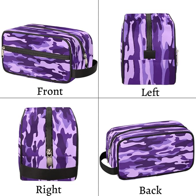 Pardick Travel Toiletry Bag for Women Men Purple Camouflage Camo Organizer Cosmetic Makeup Bag Lightweight Waterproof Shaving Bag Dopp Kit Large Capacity for Toiletries and Shaving Accessories