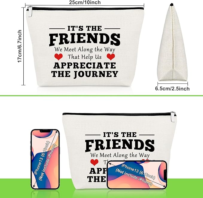 Best Friend Gift for Women Makeup Bag Friend Birthday Gifts Thank You Present for Friends Bff Sister Inspirational Cosmetic Bag for Girls Friendship Graduation Present for Her Travel Cosmetic Pouch