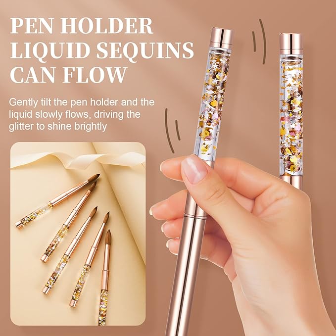 Acrylic Nail Brush Size #2,KEMEISI 100% Pure Kolinsky Nail Art Brushes Sturdy Handle Oval Shaped Acrylic Powder Nail Design Tools for Professional Manicure DIY Home Salon (Gold)