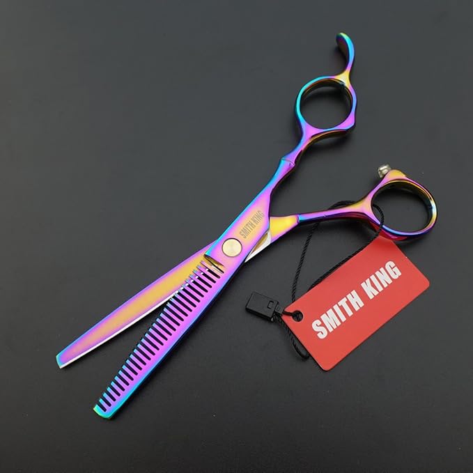 6.0 Inches Professional hair cutting thinning scissors set with razor (Rainbow)