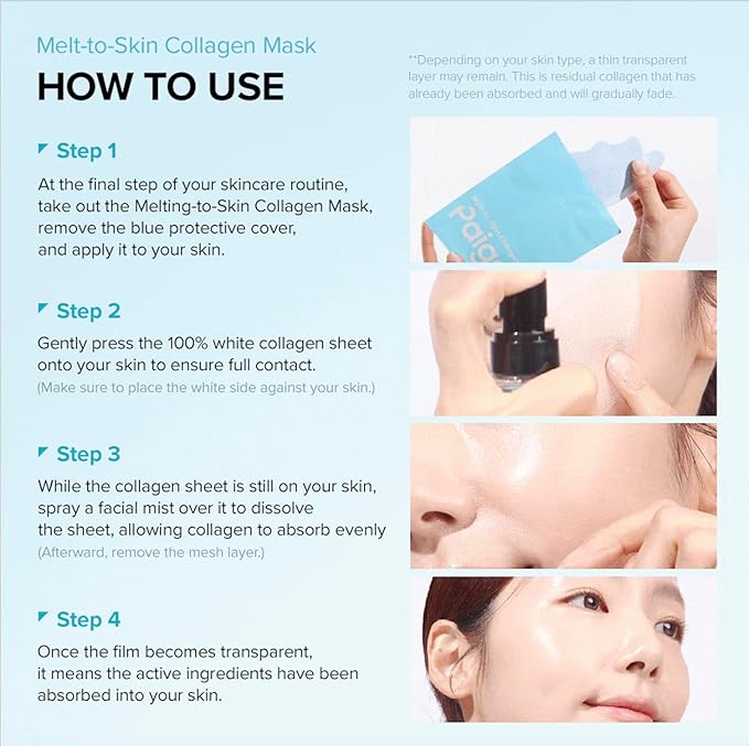 Melt to Skin Collagen Mask, – Wrinkle Patches for Forehead, Eyes & Smile Lines - Frown Lines, Eleven-Lines Repair Patches, Invisible Face Wrinkles Smoothers - Korean Skin Care, 4EA