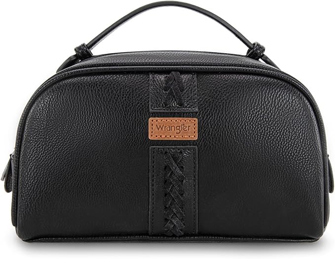 Montana West Wrangler Makeup Bags for Women Portable Toiletry Bag Small Travel Cosmetic Organizer for Gift Zipper Closure