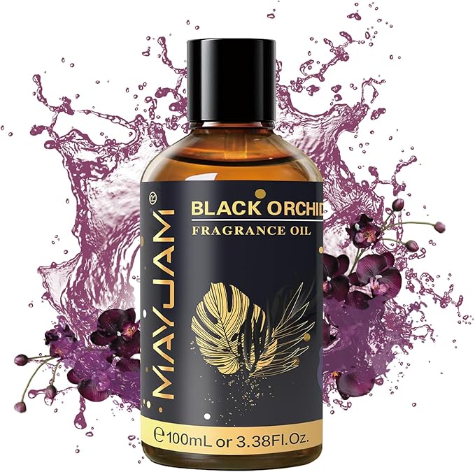 MAYJAM 100ML/3.38FL.OZ Black Orchid Fragrance Oils with Glass Dropper, Essential Oils for Diffusers for Home, Long Lasting Scented Oils for Diffusers Soap Candle Making