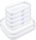 Sanwuta 6 Pcs Clear Hard Zipper Case Hard Plastic Zipper Pouches Makeup Bag Pencil Pouches Transparent Cases for Snacks Plastic Storage Organizer Box for Travel(Clear,Two Sizes)