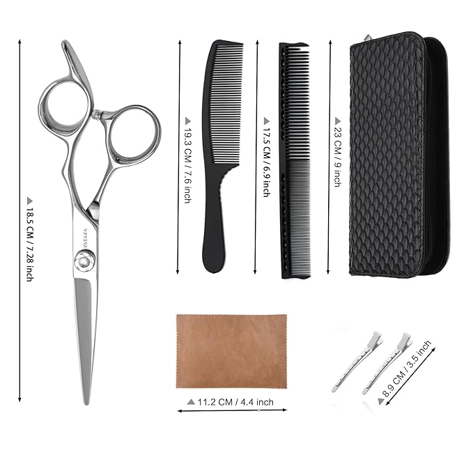 YASAKA 6.5 Inch Professional Hair Cutting Shears Set, Professional Barber Scissors Kit for Hairdresser Hairstylist, Extremely Sharp Haircutting Hairdressing Trimming Scissor Sets for Women