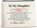 to My Daughter Makeup Bag Gifts from Mom, Gifts for Daughter Christmas Birthday, Daughters Cosmetic Bag Zipper Makeup Pouch