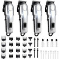 4 Pack Hair Clippers for Men Cordless Clippers for Hair Cutting Rechargeable Beard Hair Trimmer LED Display Stocking Stuffers for Men