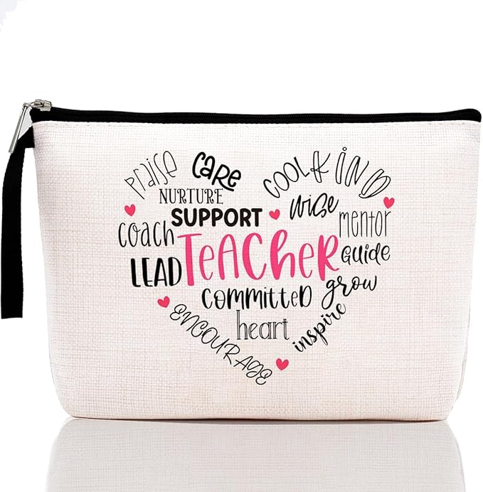 Hanamiya Na Teacher Gifts Makeup Bag for Women, Appreciation, Birthday, Thank You, Cosmetic Bag, Graduation Gifts for Female Educator Coworker