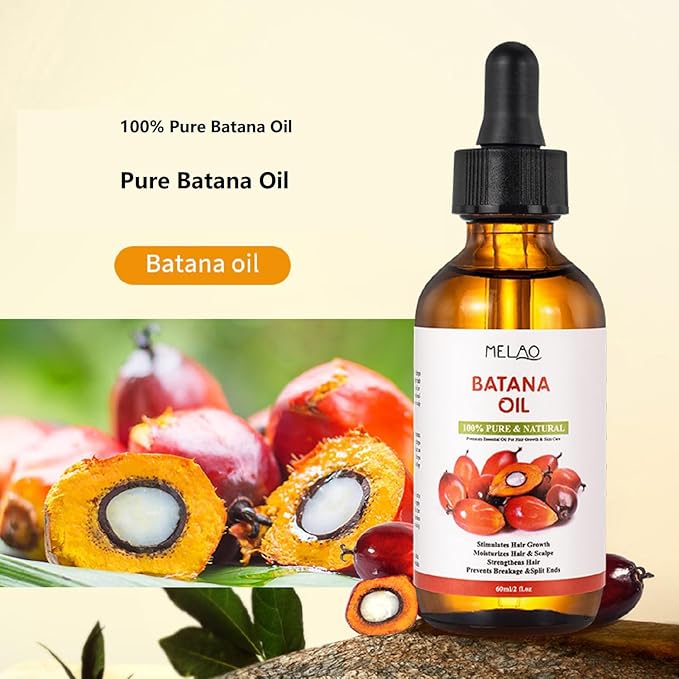 Cold-Pressed Batana Oil (60ml) - Hair Growth Serum, Scalp Treatment & Nourishing Oil for Dry, Damaged Hair - Natural, Organic, Chemical-Free (Coconut)