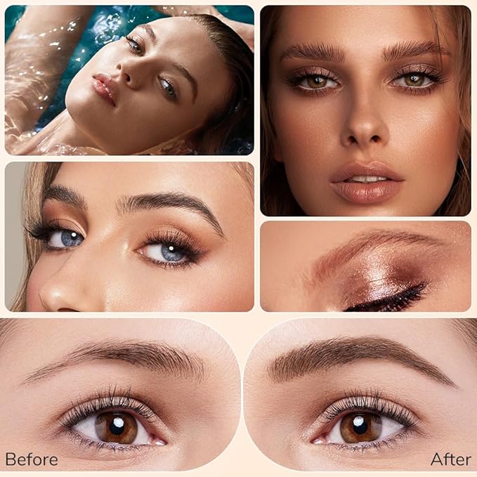 Magic Eyebrow Pencil 4-Tip Microblading Eyebrow Pen Natural Makeup Fine Stroke, Stay on All Day (Black)