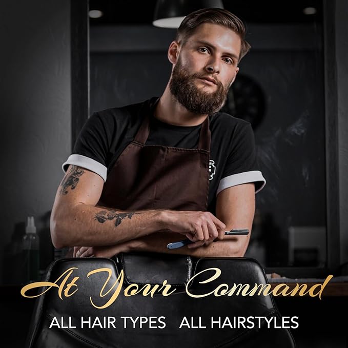 Hair Clippers for Men, Professional Cordless Barber Set with LED Display, 14 Guide Combs, Rechargeable Electric Shaver & Trimmer Kit (Black)