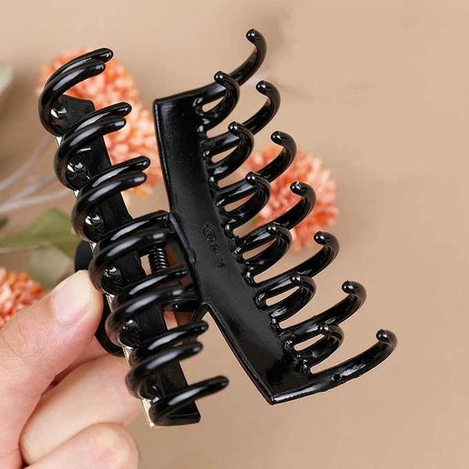 SINIDE Rhinestone Hair Claw Clips, Crystal Jaw Clip Nonslip Acrylic Claw Clips for Thick Long Hair, Fashion Elegant Clamps Accessories for Women Ladies Strong Hold Barrette for Styling (2 Pack)