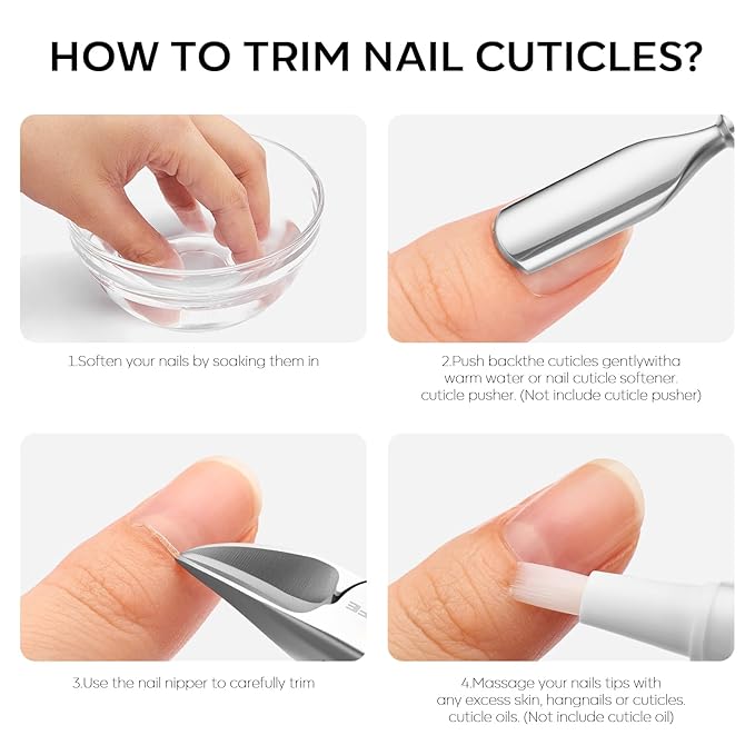 FAMILIFE Cuticle Nippers Scissors – Professional Stainless Steel Cuticle Trimmer for Thick Nails, Ingrown Toenails & Seniors, Sharp Durable Blades with Ergonomic Handle for Salon & Home Use