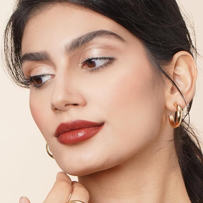 Oulac Color Rich Satin Lipstick - Red Brown Full Coverage Lip Color, Creamy Silky-Smooth, Moisturizing, Satin Matte Finish, Infused With Shea Butter, Vegan & Clean Beauty, 4g, SG14 Blair
