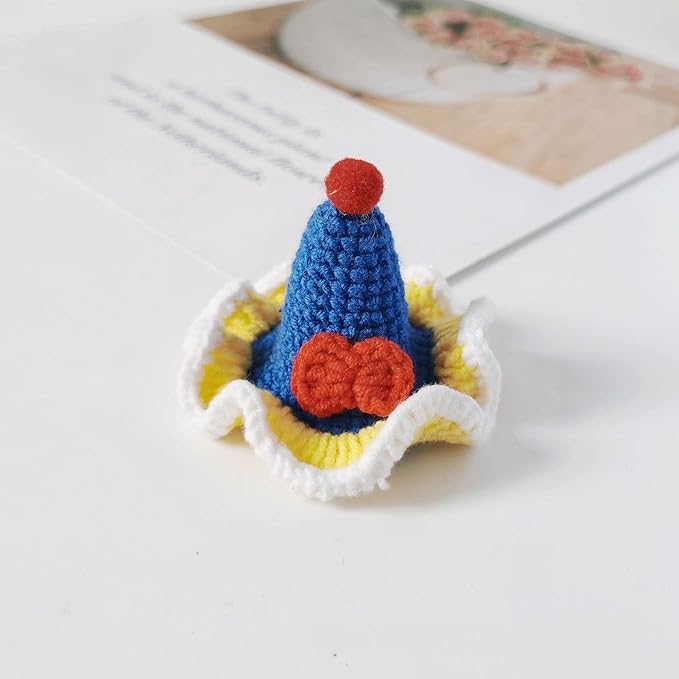 Crochet Knitting Hair Clip for Girls/Daughter, Gift for Her Birthday, Finished Handmade Wool Knitted Princess Hat
