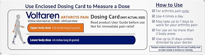 Voltaren Arthritis Pain Gel for Powerful Topical Arthritis Pain Relief with Diclofenac - NEW Easy Open Cap - 100 g x 2