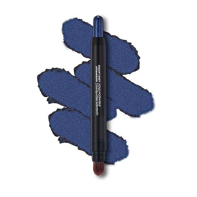 Deep Blue Dual Ended Eyeshadow Stick 12 Colors Matte and Shimmer Waterproof Long Lasting Creamy Eyeshadow Pencil for Smokey Eye Natural Everyday Makeup