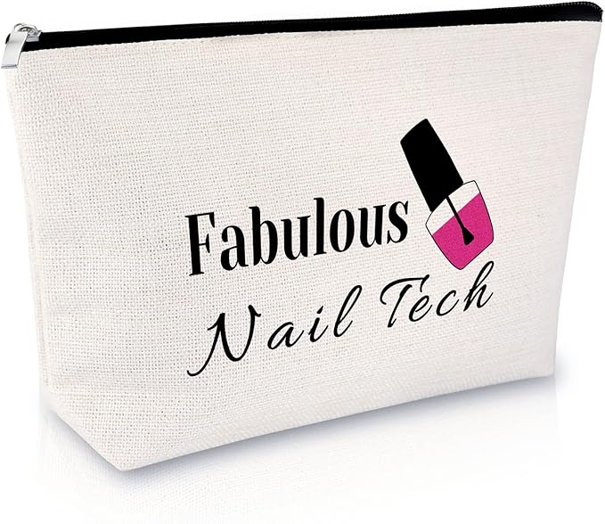 Nail Artist Appreciation Gift Makeup Bag Nail Technician Gift for Women Graduation Presents Cosmetic Bag Retirement Birthday Presents for Her Women Christmas Thanksgiving Keepsake Travel Pouch