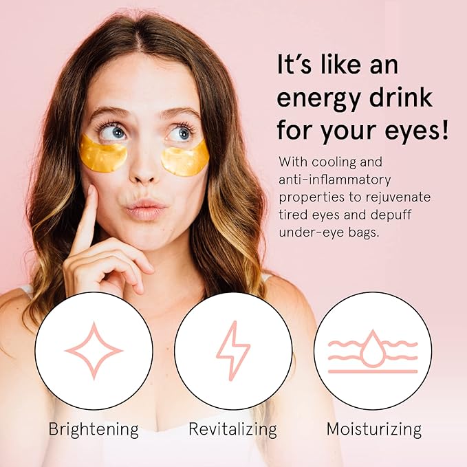 grace & stella Award Winning Under Eye Mask - Travel Essentials - Birthday Gifts for Women - Gel Eye Patches for Dark Circles, Puffy Eyes, Wrinkles, Undereye Bags - Vegan - Self Care (24 Pairs, Gold)