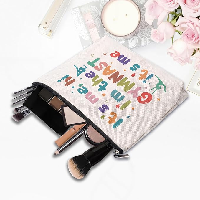 Gymnast Gymnastics Stuff Gifts Makeup Bag, Gymnast Graduation Birthday Gift,It's Me, Hi I'm The Gymnast Bag Gift For Women