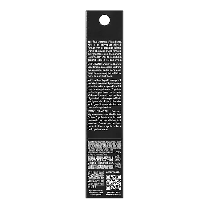e.l.f. H2O Proof Inkwell Eyeliner Pen, High-pigment, Waterproof Liquid Eyeliner, Delivers A Matte Finish, Vegan & Cruelty-free, Caffeinated