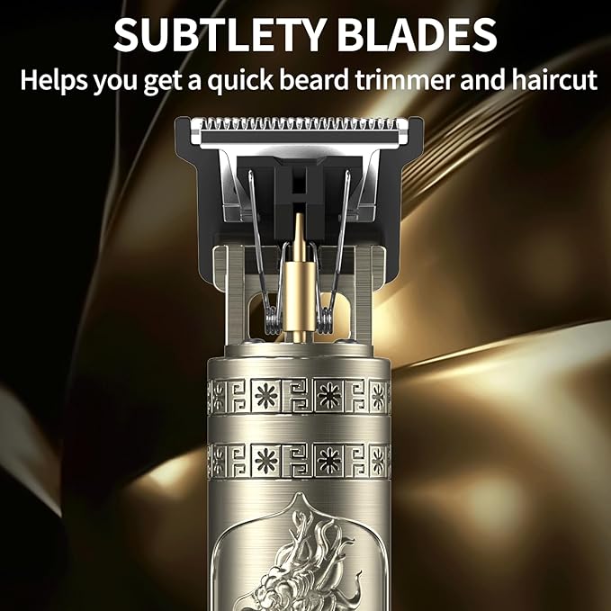 Beard Trimmer for Men-Hair Clippers for Men-Cordless Rechargeable Hair Clipper and Trimmer-Beard Shaver Barbershop（Bronze）