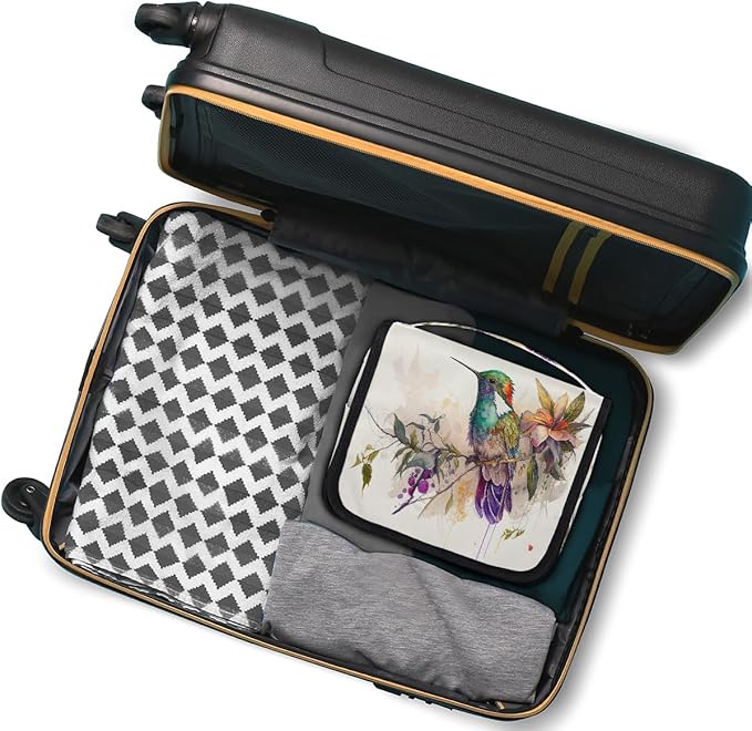 Travel Toiletry Bag for Women & Men Colorful Art Bird Hanging Cosmetic Organizer Portable Waterproof Makeup Case Make Up Bag with Compartments Travel Essentials for Bathroom Shower