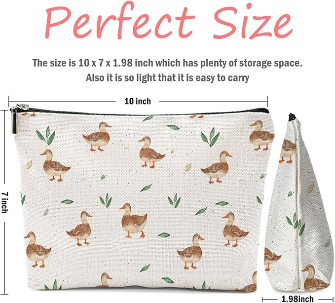 Duck Gifts for Duck Lovers, Makeup Bag Cosmetic Bag Travel Pouch, Animal Lovers Gifts for Women Girls Daughter Sisters Coworker Best Friend Friendship Graduation Birthday