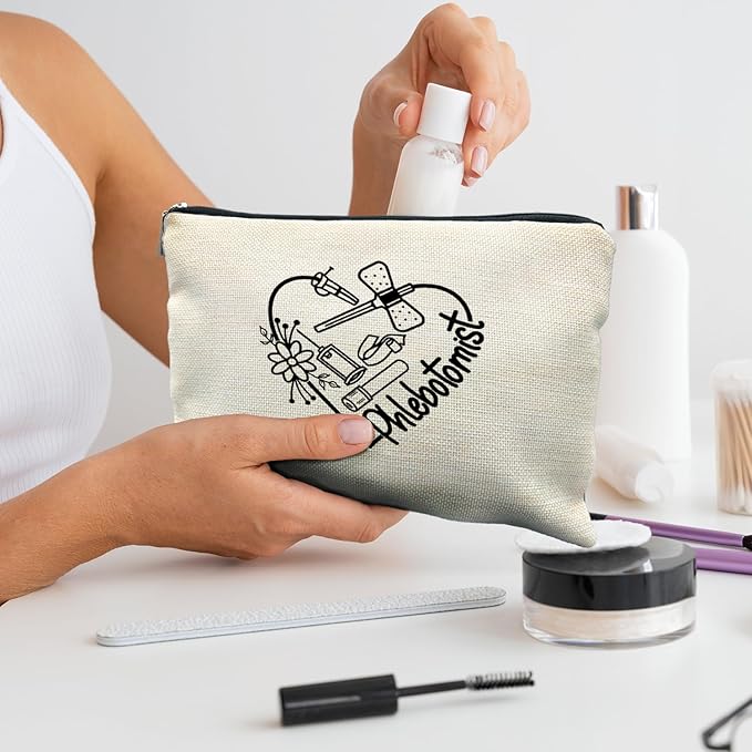 Phlebotomy Gifts for Women, Phlebotomist Nurse Makeup Bag, Phlebotomist gifts Supplies Cosmetic Bags Makeup Pouch