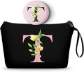 Birthday Maid of Honor Gifts for Women Her Mom Team Teacher Friend Bridesmaid Bride Personalized Makeup Cosmetic Bag with Mirror Valentines Mothers Day Christmas Graduation T