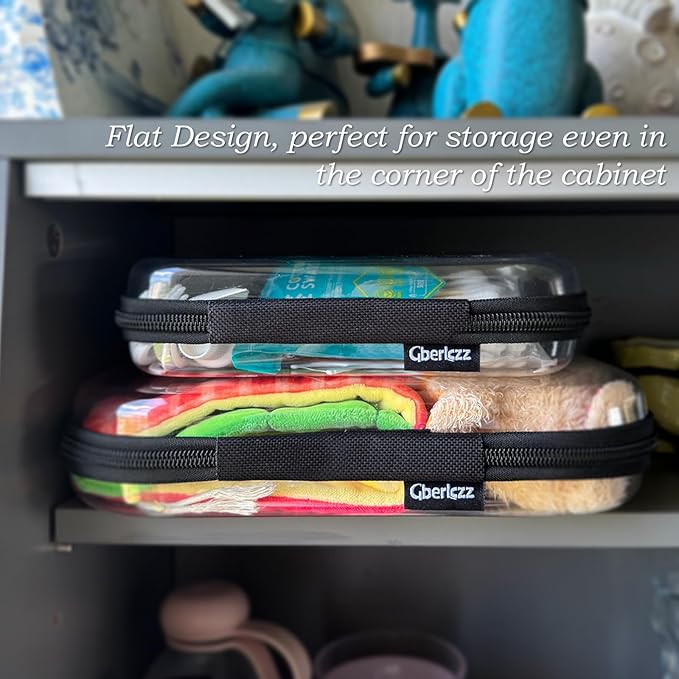 Clear Zipper Pouches for Organizer, Waterproof Hard Clear Zipper Case, Hard Plastic Pouch with Zippered