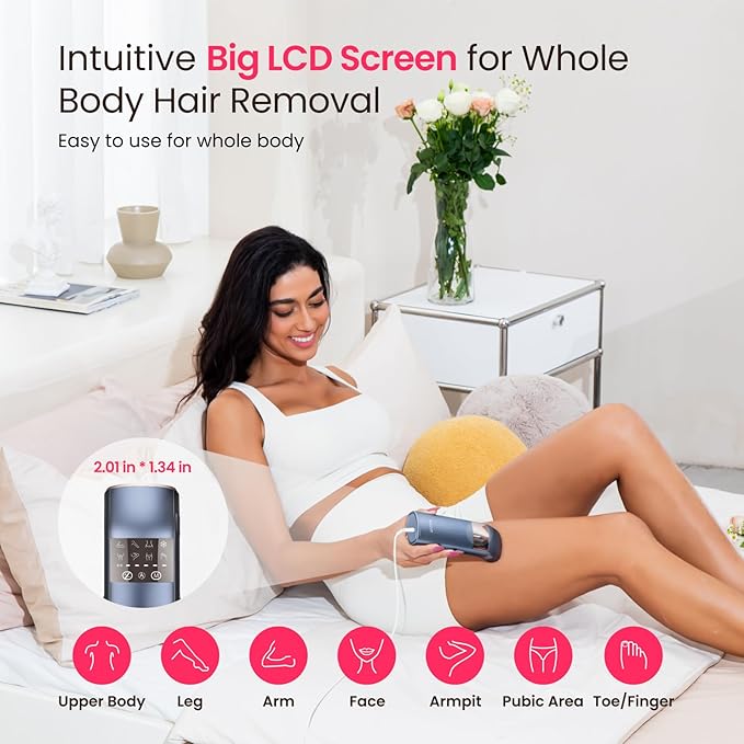 TRIPLE-Pulse IPL Laser Hair Removal, 12cm² Sapphire 37°F Ice-Cooling Contact, Hair Removal Device for Women and Men, Permanent Hair Removal at Home for Legs, Face, Bikini, Armpits, Trinity iGlow 10