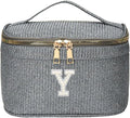 EURYNOME Makeup Bag with Custom Letter Y, Water-Resistant Travel Organizer Pouch, (8.3x5.1x5.1 Inch) Cosmetic Case for Women