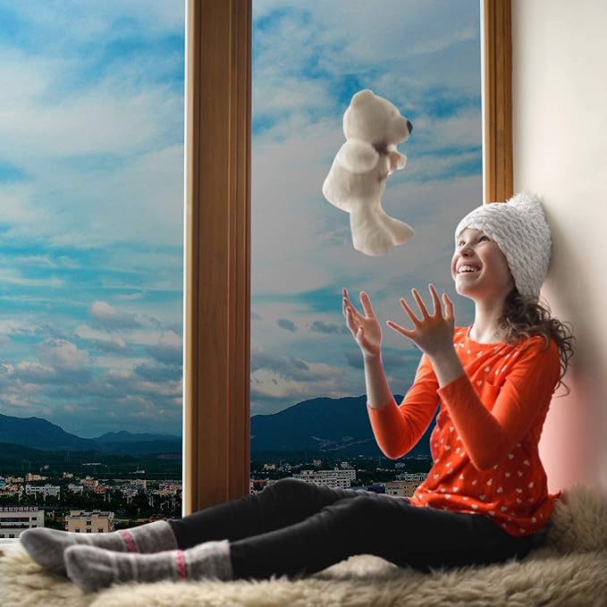 Volcanics One Way Window Privacy Film, Sun Blocking Window Tinting Film for Home Heat Control Mirror Tint Film Static Cling 17.5 x 78.3 Inches, Silver
