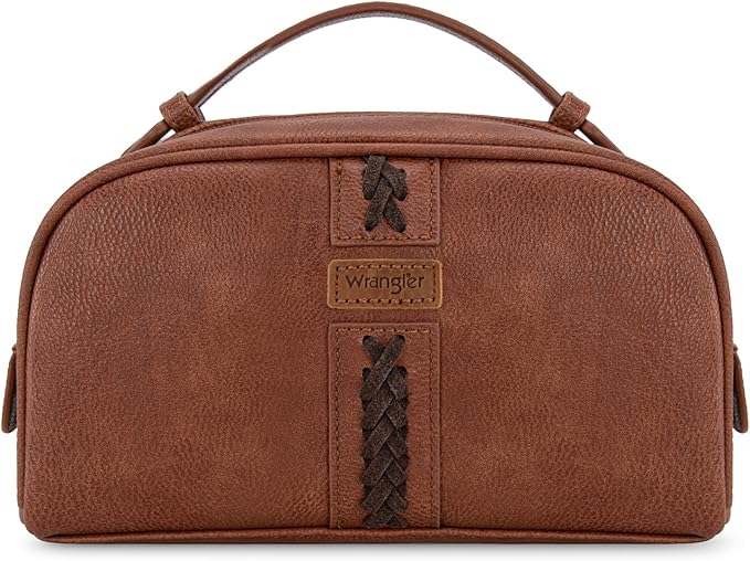 Montana West Wrangler Makeup Bags for Women Portable Toiletry Bag Small Travel Cosmetic Organizer for Gift Zipper Closure