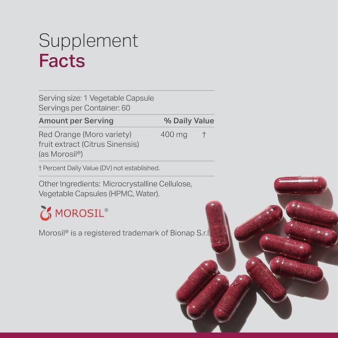 Anew VitaㅤMorosil: Antioxidant & Nutrition Supplement for Men & Women | Wellness & Vitality | Moro Red Orange | Non-GMO, Gluten Free, 60 Vegetable Capsules | Made in USA