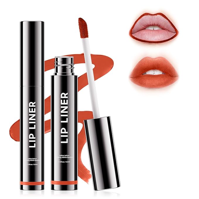 Peel Off Lip Liner Highly Pigmented - Lip Stain Long Lasting Waterproof for Women Girls, Lip Tint Stain Peel Non-Sticky & Smudge-Proof Easy to Use & Natural Finish (Coral)