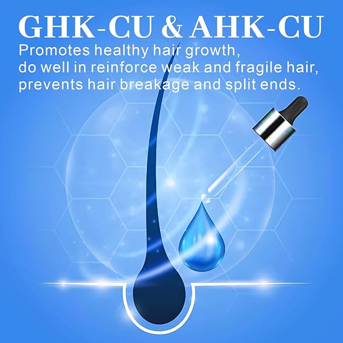 Copper Peptides Hair Growth Serum Women and Men for Thinning Hair Promotes Fullness Reduces Shedding 30ml / 1fl oz