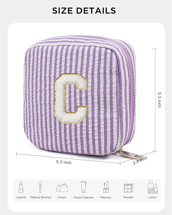 LETGO Bridesmaid Gifts for Wedding Day, Bridesmaid Gifts | Bridesmaid Proposal Gifts Unique Gifts | Preppy Makeup Bag 30th Birthday Gifts for Her | Makeup Organizer Bag Preppy Stuff